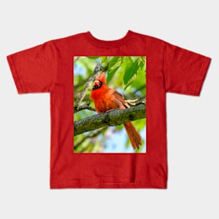 Cheeky Cardinal Photograph Kids T-Shirt